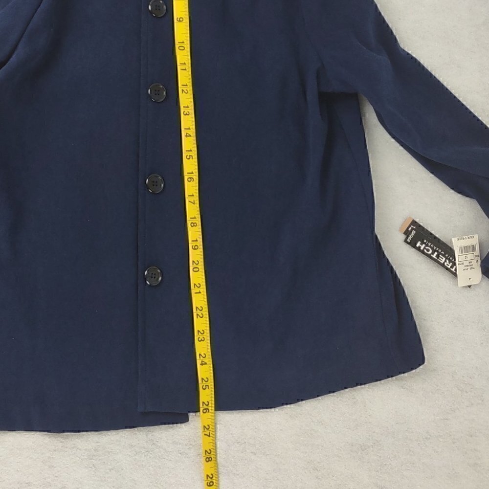 Briggs New York Women's Blue/Navy 4 Button Jacket Size 12 (NWT) - Picture 8 of 12